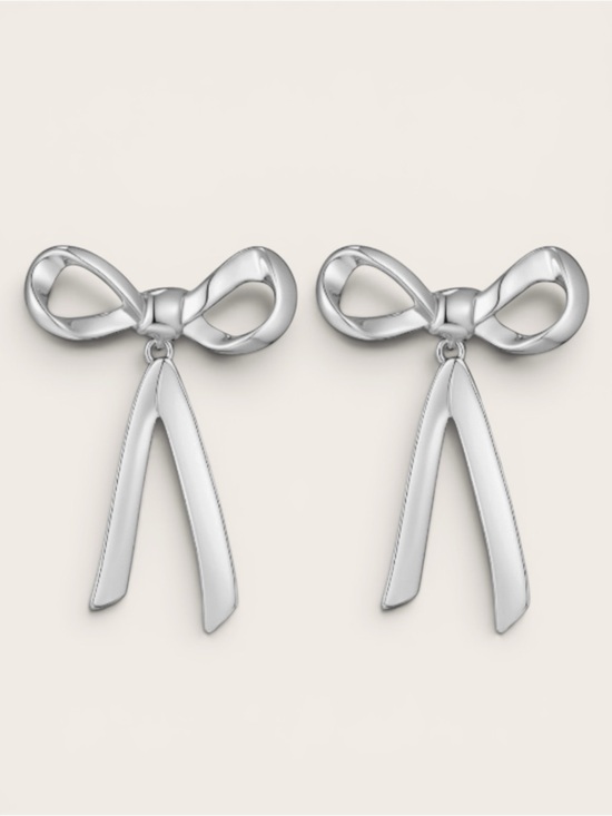 FAMARINE®️ Accessories - Silver Bow Drop Dangle Earrings, New in Box!
